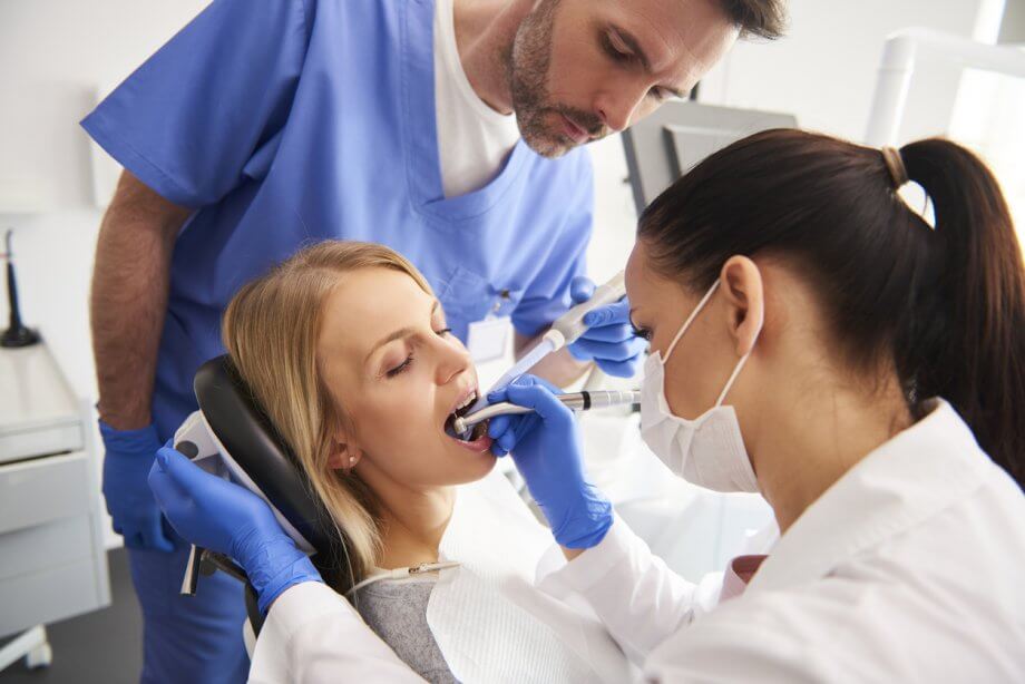 woman getting dental treatment