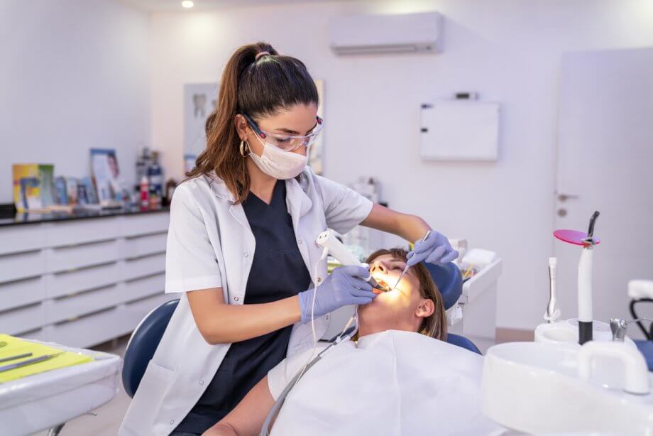 woman getting dental treatment